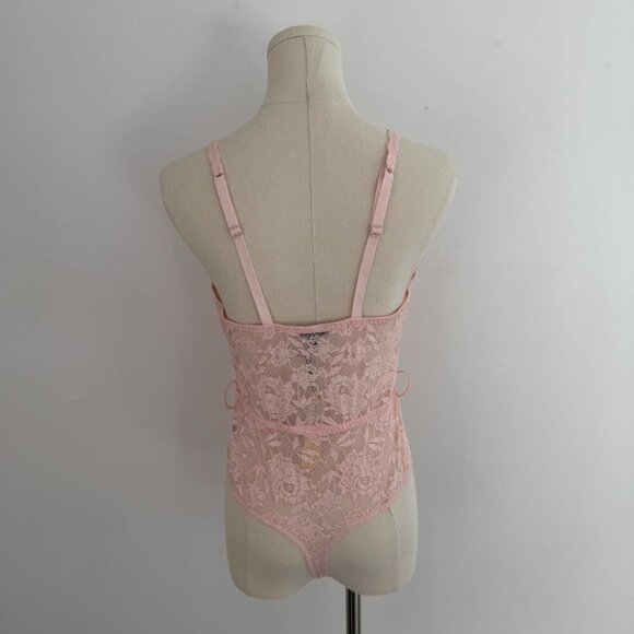 Cosabella Pink Lace Bodysuit With Adjustable Staps - Picture 3 of 4
